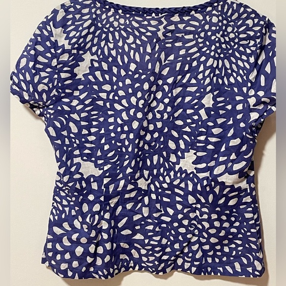 Boden Blue and White Patterned Top Women’s 10, Measures Like a Small - Picture 4 of 7